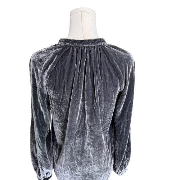 Pilcro x Anthropologie - Velvet Balloon Sleeve Button Down Blouse Top Sz Xs - Picture 6 of 10